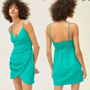 Urban Outfitters Imani Linen Tulip Mini Dress Size Small